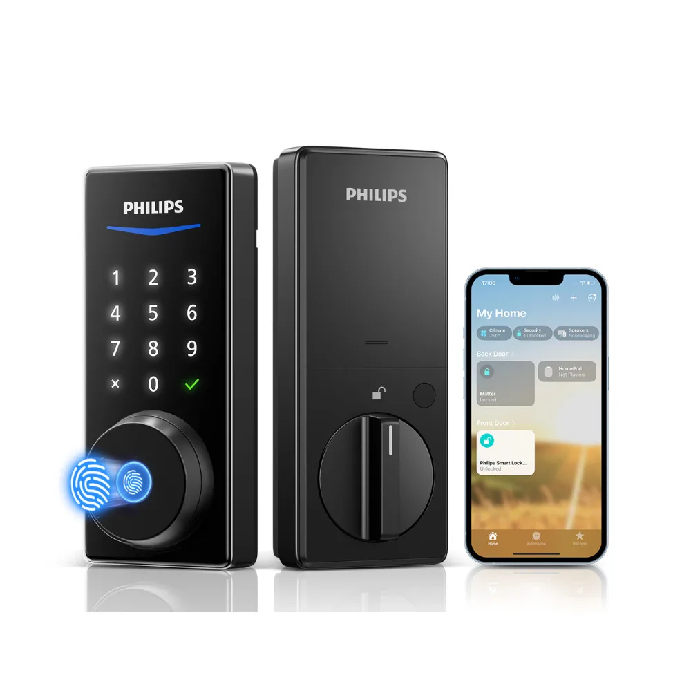 Philips 4000 Series Matter Built-in Wi-Fi Touchscreen Smart Deadbolt - Satin Nickel